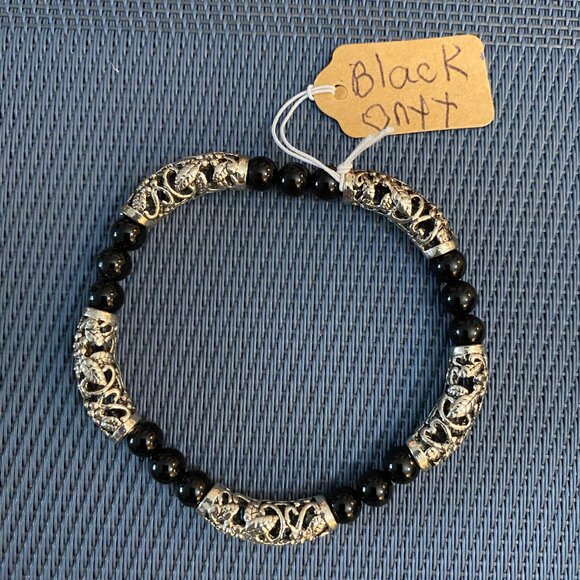 NEW Genuine Black Agate bracelet - Picture 1 of 1